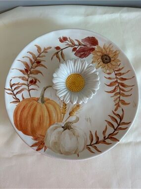 Glass Garden Flower Art Autumn Sunflower Pumpkin